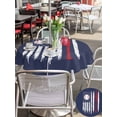 thumbnail image 6 of Outdoor Tablecloth with Umbrella Hole Zipper American Flag Round Tablecloth 60" Waterproof Outside Table Cloth US Flag Baseball Stars Navy Blue Patio Table Cover Tablecloths for Picnic Party, 6 of 8