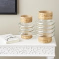 thumbnail image 2 of DecMode 12", 10"H Handmade Rattan Wrapped Glass Vase, Set of 2, 2 of 9