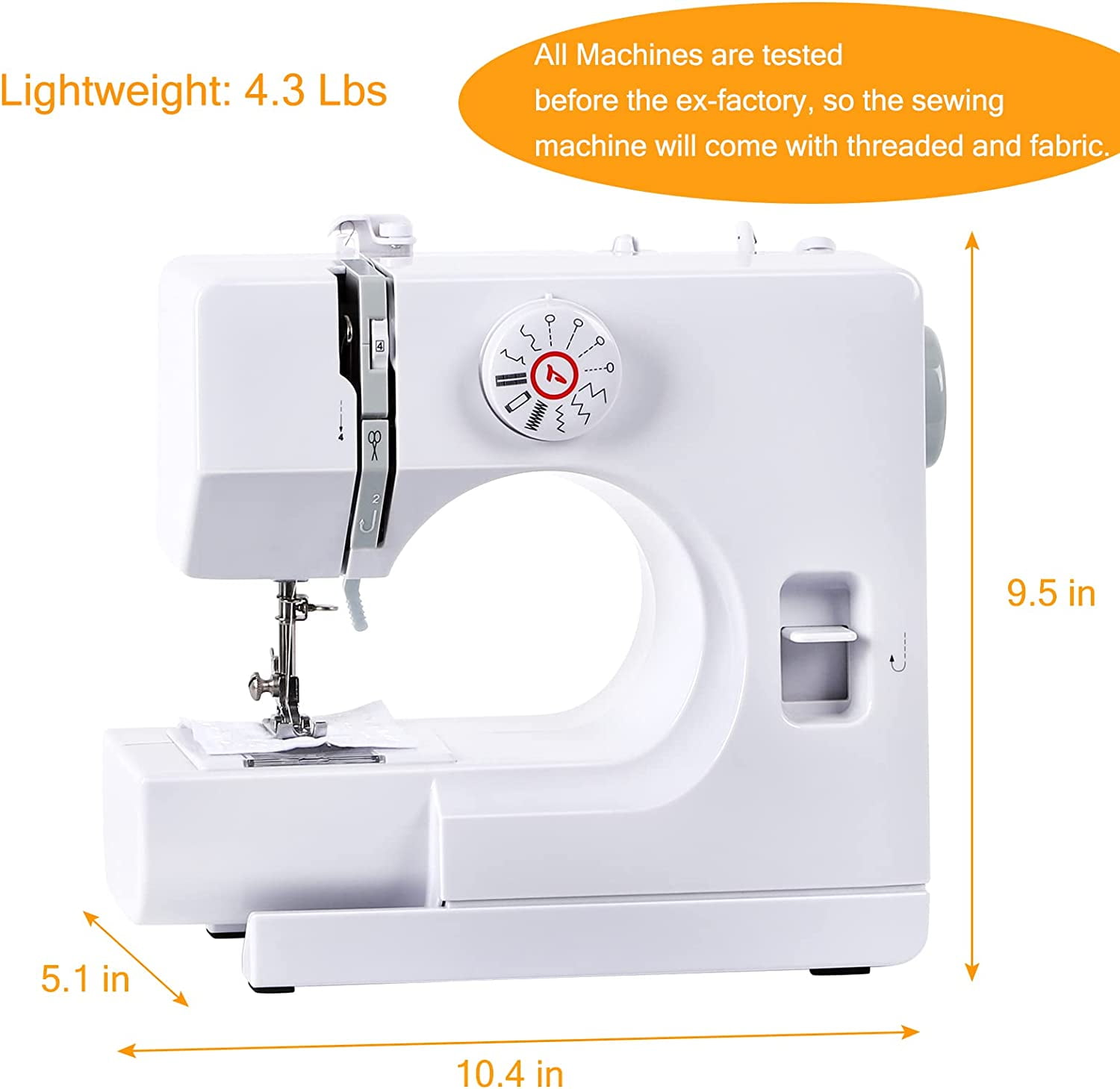 Mini Portable Sewing Machine Household Kids Sewing Machine with 12 Built-in Stitches, Foot Pedal, Gray