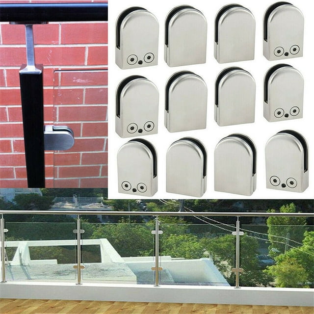 Abrazadera De Vidrio De 1 Pieza Clip De Vidrio De Acero Inoxidable Soporte De Vidrio De Acero Inoxidable Soporte De Abrazadera Ajustable Cepillado Con Juntas Para Balaustrada De Ventana Puerta S/M/L Guardurnaity HA025794-02