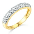 thumbnail image 2 of Wellingsale Ladies Solid 14k Yellow Gold Polished CZ Cubic Zirconia Wedding Band - Size 7, 2 of 6