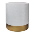 thumbnail image 2 of TOV Furniture Dimple White and Gold Round Hand Hammered Side Table, 2 of 6
