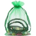 thumbnail image 6 of HRX Package 100pcs Christmas Organza Drawstring Bags Green, 4 x 6 inch Candy Mesh Gift Bags Jewelry Pouches, 6 of 7