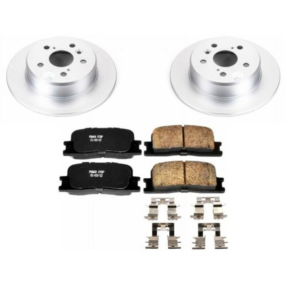 PowerStop Rear Geomet Coated Brake Rotor and Pad Kit Fits: TOYOTA Select Models CRK1148