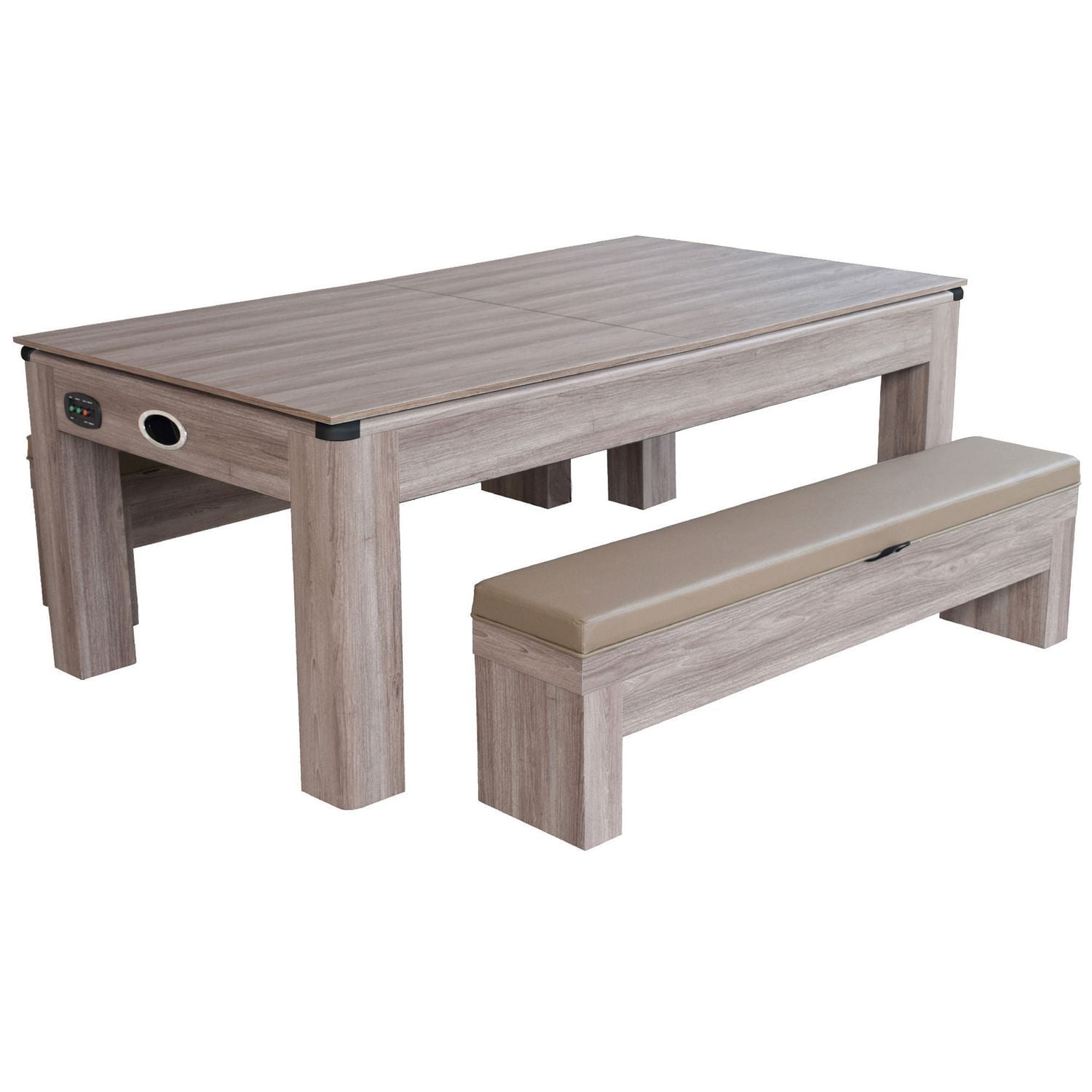 Hathaway Driftwood 7' Air Hockey Table Combo Set with Benches