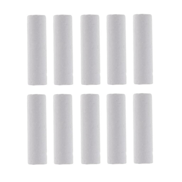 10 Pieces Blank White Cylinder Shape Styrofoam Foam Material for
