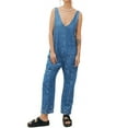 thumbnail image 2 of Sleeveless V-Neck Women Casual Denim Jumpsuit With Pocket, 2 of 4
