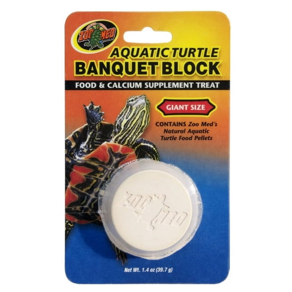 Zoo Med Aquatic Turtle Banquet Block Food and Calcium Supplement Treat [Food & Treats] Giant - 12 count