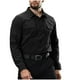 thumbnail image 5 of Blusa y camisa de manga larga con cuello vuelto para hombre, estilo casual, de color liso, con botones y bolsillos, de poliéster., 5 of 6
