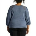 thumbnail image 3 of Max Studio Women's Plus Lace Trim V Neck Front Tie Blouse Top, 3 of 3