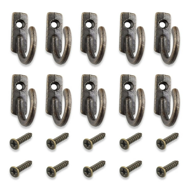 Bewildely Ganchos colgantes Tornillos de puerta montados en la pared Ropa Toallas Perchas Juego multifuncional para cocina Baño Sala de estar Almacenamiento y organización del hogar color bronce