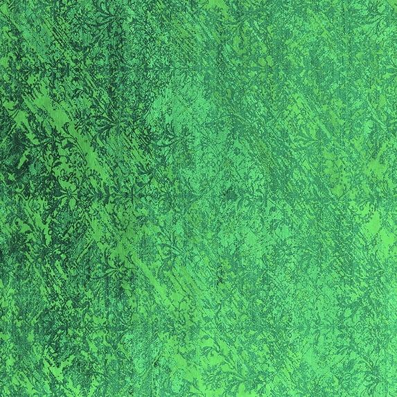 Ahgly Company Indoor Square Oriental Green Industrial Area Rugs, 6' Square