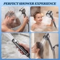 thumbnail image 7 of Cshidworld Filtered Shower Head with Handheld, High Pressure Water Flow and 4 Spray Modes Shower Head with Filter, Power Wash for Hard Water, Showerhead with ON/OFF Switch for Pets Bath, Gray, 7 of 7