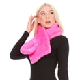 thumbnail image 3 of Sakkas Malen Long Rectangle Faux Fur Warm Soft Furry Wrap Around Loophole Scarf - Baby Pink - OS, 3 of 5