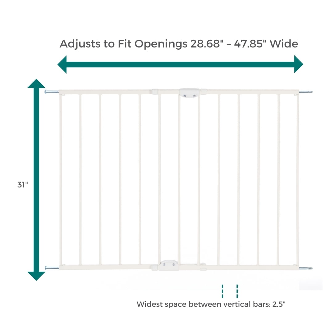 North States MyPet Wide Metal ClearPath Staircase and Hallway Pet Gate, Expands to 47.85" Wide
