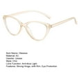 thumbnail image 7 of Joernso Blue Light Blocking Glasses Unisex Clear View Kitty Eye Shape Frame Strong Hinge Smooth Transparent with Rim Eye Clear Bluelight Glasses Spectacles, 7 of 7