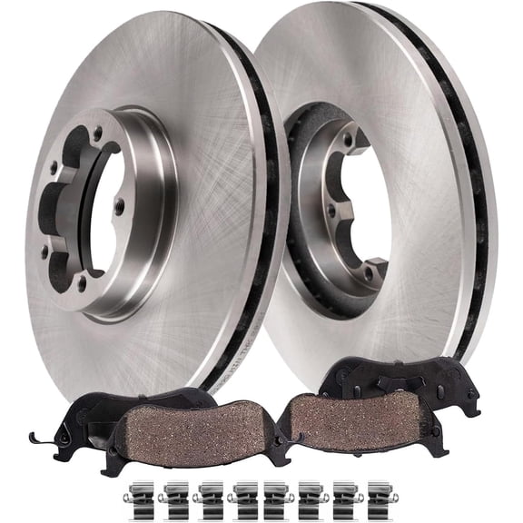 Detroit Axle - Front Brake Kit for Ford 2015-2021 Transit-350 HD, Brake Rotors Ceramic Brake Pads with Hardware 2016 2017 2018 2019 Replacement : 12.13" inch Rotor