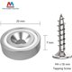 thumbnail image 4 of 6 piezas Imanes de neodimio de 10 kg de fuerza 20 x 7 mm con agujero y cápsula, imán en maceta fresado con tornillo y 6 almohadillas de acero, 4 of 5