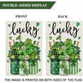 thumbnail image 4 of St Patrick''s Day Lucky House Flag 28 x 40 Inch Shamrock Clovers Mason Jar Double Sided Large Flag for Farmhouse Yard Holiday Decor, 4 of 5