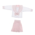 thumbnail image 3 of Precioso traje de uniforme escolar plisada azul TopsSkirt para 1/6 BJD Fashion Girl Rosado Zulema Uniforme escolar de muñeca de 12 pulgadas, 3 of 8