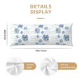 thumbnail image 3 of Disketp Pale Blue Lotus Flowers Print Body Pillow Cover - Super Soft 20x54 Body Pillow Case,Long Side Hidden Zipper, 3 of 8