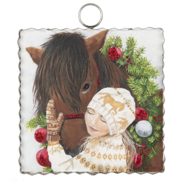 Round Top Collection Mini Gallery Wish Granted Christmas Horses Signs