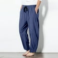 thumbnail image 2 of Men's Solid Color Loose Breathable Casual Pants - High-Quality Daily Wear Trousers with Size Chart, 2 of 4