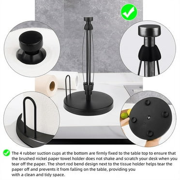 2024 TOP! Paper Towel Holder Countertop, Stand with Ratchet System for Kitchen Bathroom Black