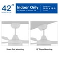 thumbnail image 4 of Wellspeed Modern 42 in. Indoor Matte White Dimmable Ceiling Fan with 3 Blades and Remote Control, 4 of 16