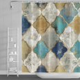 thumbnail image 3 of Retro Shower Curtain, Abstract Colorful Geometric Boho Polyester Fabric Shower Curtains for Bathroom Set Waterproof Washable with 12 Hooks, 72"x72", 3 of 6
