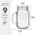 thumbnail image 3 of 16 Oz Mason Jar Cups With Handle and Lids, Drinking Glass Iced Coffee Cups Set, with Straw Hole for Juice, Kombucha, Tea,coffee, Smoothie –9 Pack, 3 of 4