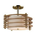 thumbnail image 2 of Woodbridge Lighting Steps 3-light Wood & Fabric Semi Flush Fixture in Ash/Nickel, 2 of 2