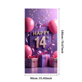 thumbnail image 5 of Happy 14th Birthday Celebration Backdrop Background Banner Party Supplies Decoration Photography Props Gift Balloon Décor, 5 of 8