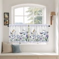 thumbnail image 2 of Spring Flowers Tier Curtains 36 Inch Length, Vintage Blue Floral Leaves Birds Rustic Plants Cafe Short Curtains for Bathroom Sink, Small Kitchen Curtain Light Filtering Drapes 2 Panels 27.5"Wx36"L, 2 of 8