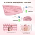 thumbnail image 2 of Combo de teclado y ratón inalámbricos EDJO de tamaño completo, color rosa, 2 of 7