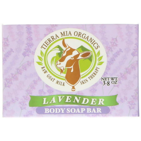 Tierra Mia Organics, Raw Goat Milk Skin Therapy, Body Soap Bar, Lavender, 3.8 oz (Pack of