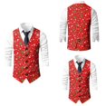 thumbnail image 2 of Mens Halloween Christmas Suit Vest Holiday Themed Lightweight Vest Red3 XXXL, 2 of 5
