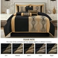 thumbnail image 6 of Lanco Elegant Black and Gold Comforter Set King Size , Striped ,15 Piece Room-in-A-Bag , Jacquard Bedding Set, All Season, Matching Decorative Pillows, Pillow Sham , Curtains, 6 of 8