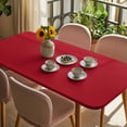 thumbnail image 3 of Pure Red Table Cloths for 5 Foot Rectangle Tables, Simple Solid Color Patio Waterproof Elastic Fitted Tablecloths, Washable Rectangular Table Cover for Camping, 3 of 8