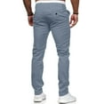 thumbnail image 3 of YOTMKGDO Slim Waist Full Trousers Men's Casual Solid Mid Pocket Length Fashion Pant Men's Pants, Pants for Men, Light Blue Sizes S-3XL, 3 of 10