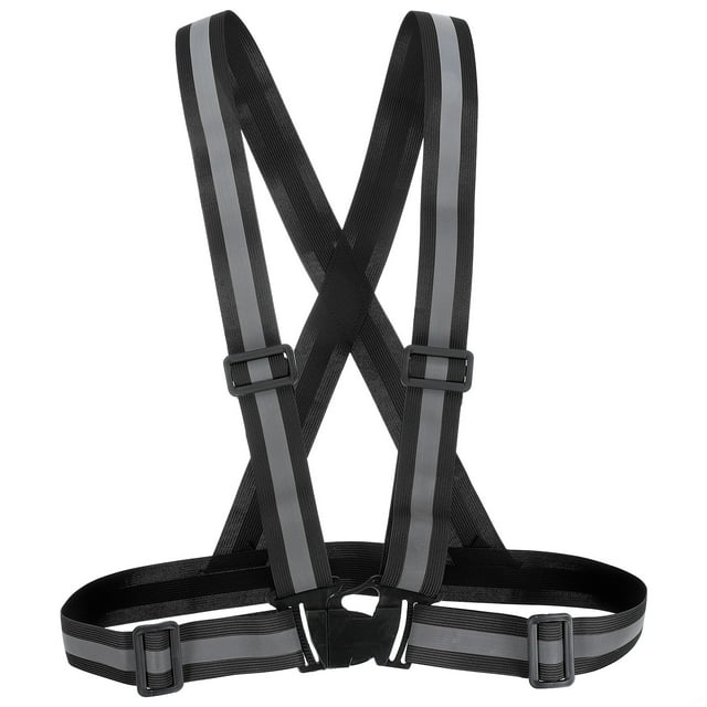 Chaleco de Seguridad Reflectante Uxcell, Chalecos Hi-Vis, Tiras de Alta Visibilidad Ajustables para Trotar al Aire Libre Negro