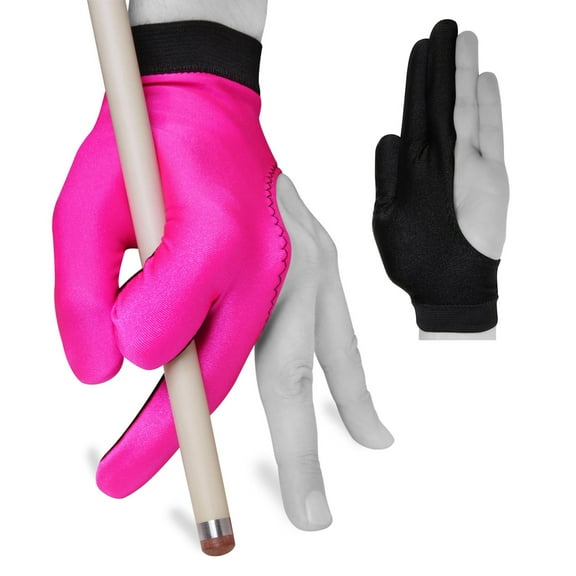 Fortuna Billiard POOL CUE GLOVE - for Left Hand - Pink and Black (Small)