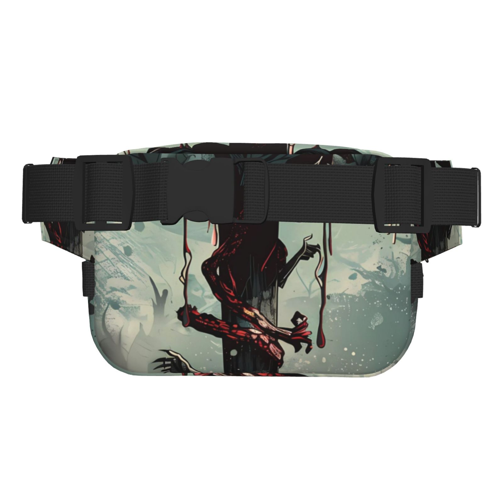 Picia Zombie Flower Apocalypse Print Square Double-Layer Waist Bag Mini Adjustable Waist Belt Bag Exercise Running Travel Hiking