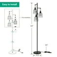 thumbnail image 4 of EDISHINE Industrial Floor Lamps for Living Room, Dimmable, Metal Farmhouse Modern Standing Lamp with 3 LED Edison Bulbs for Bedroom, Office, Home Decor, Black, 4 of 8