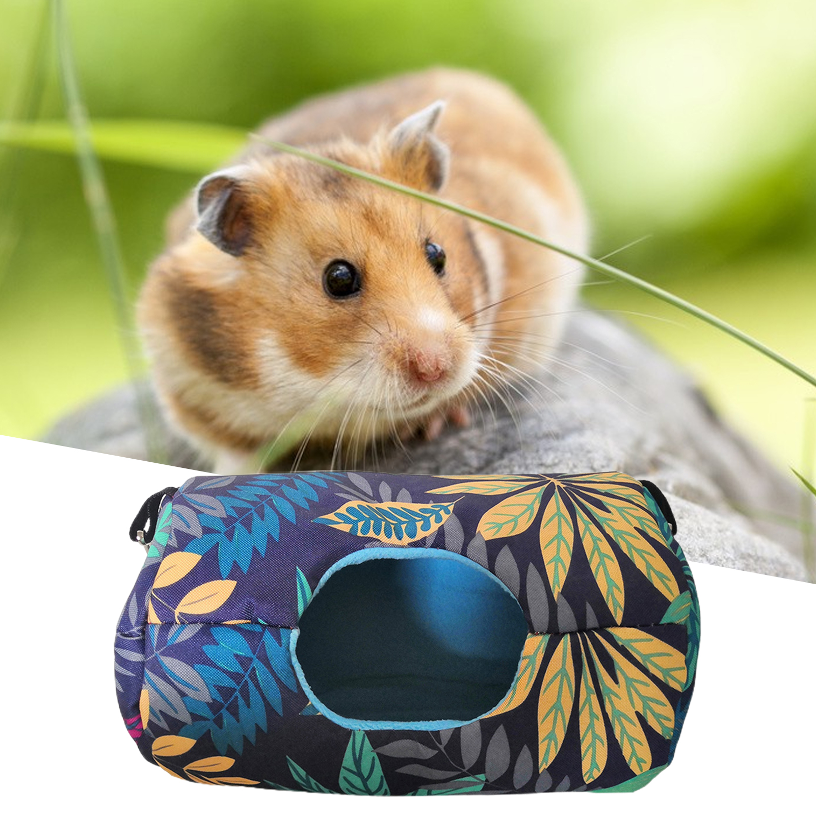 ZYmall Hamster Bed Soft Hangable Large Space Decorative Stable Keep Warm  Printed Mini Hamster Bed Hideout Protection Hammock for Sleeping -  