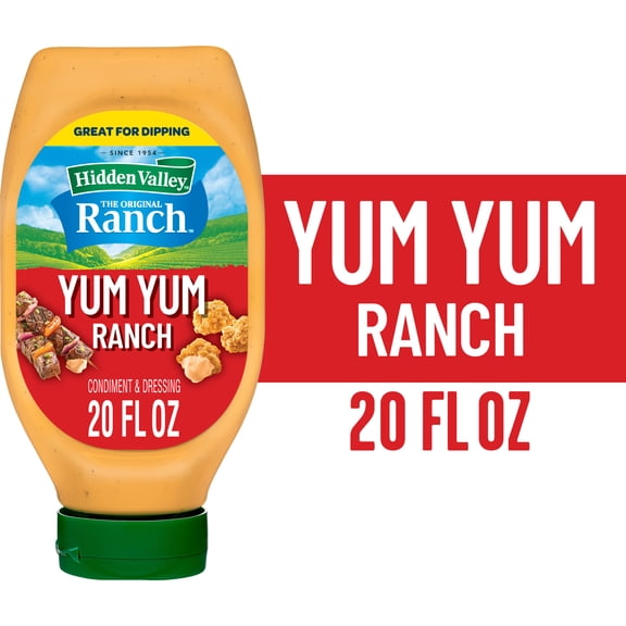 Hidden Valley Yum Yum Ranch Condiment and Dressing, Easy Squeeze Bottle, 20 Fluid Ounces