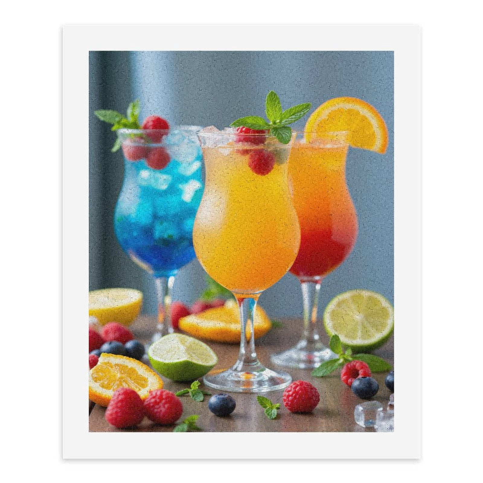 Paint By Numbers Kit for Adults Beginner - DIY Fruit Cocktail Trio Refreshing Drinks Canvas Painting Kits for Adults, Frameless Paint By Number for Adults for Home Wall Decor 16x20 Inch