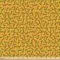 thumbnail image 2 of Ambesonne 1990s Fabric by the Yard Upholstery, Dots and Swirling Lines Art, 2 Yards, Dark Yellow Black, 2 of 5