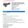 thumbnail image 2 of Front Left Upper Control Arm and Ball Joint Assembly - Compatible with 1988 - 1999 Chevy C1500 1989 1990 1991 1992 1993 1994 1995 1996 1997 1998, 2 of 2