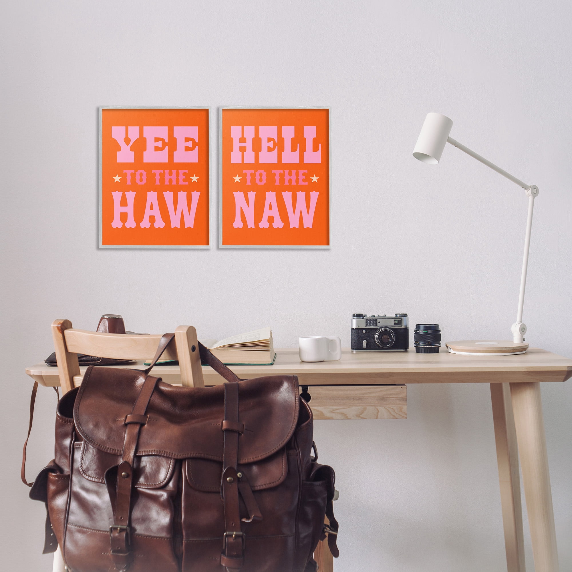 Stupell Industries Funny Cowgirl Phrases Typography Painting Gray Framed Art Print Wall Art, 11 x 14, Set of 2